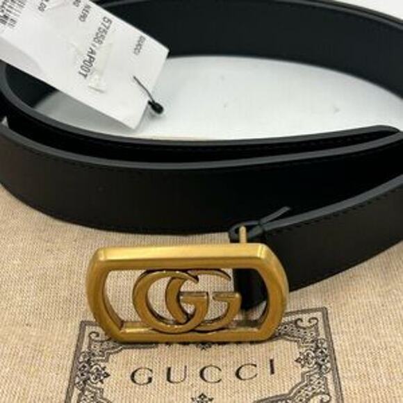 Men's Gucci double G black leather belt size 90 cm/36 inches made in Italy - Picture 12 of 12